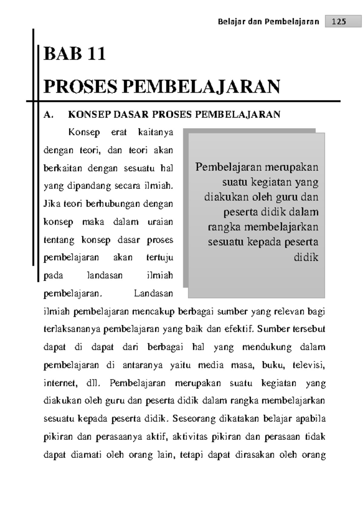 Materi BAB 11 Proses Pembelajaran - Pembelajaran Merupakan Suatu ...