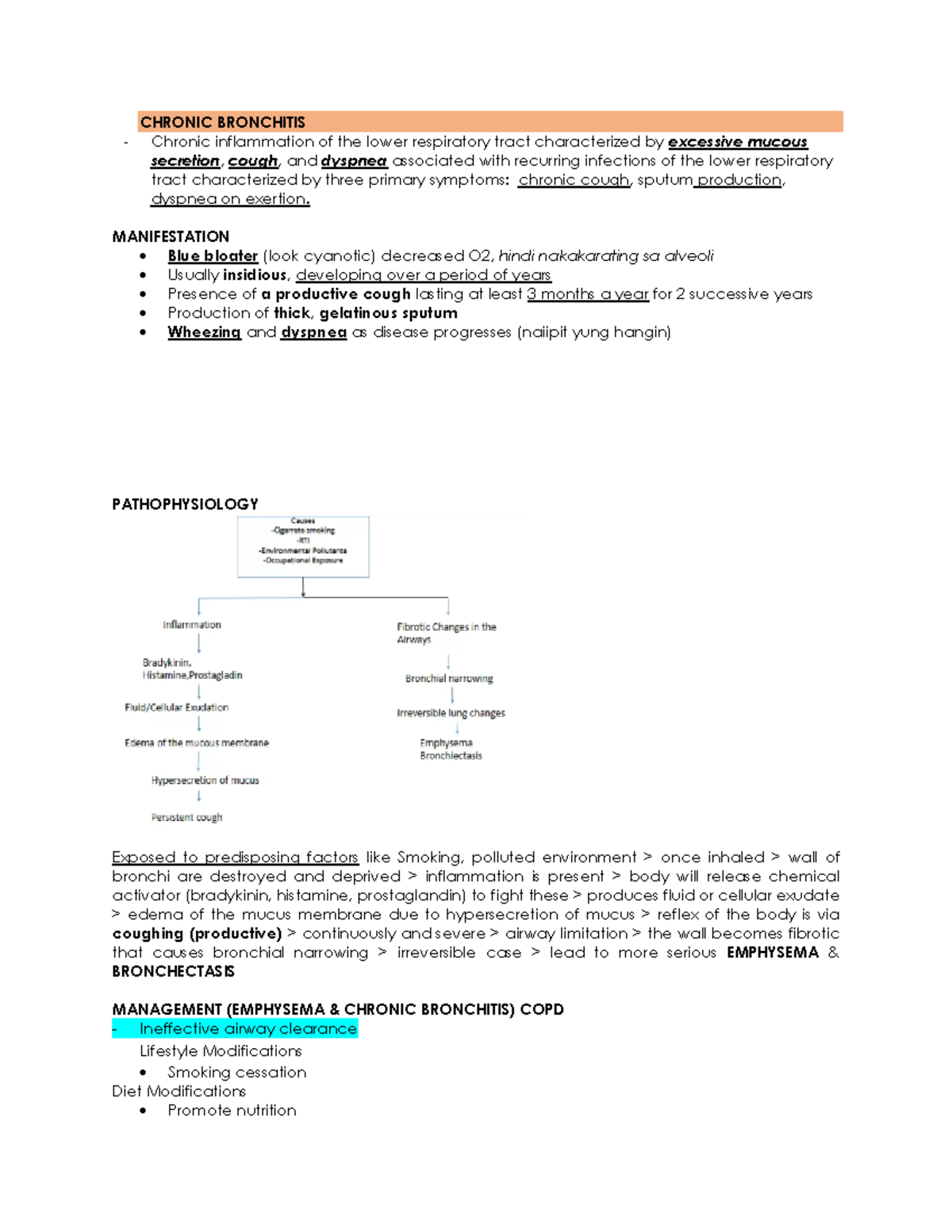 Chronic Bronchitis - CHRONIC BRONCHITIS Chronic inflammation of the ...