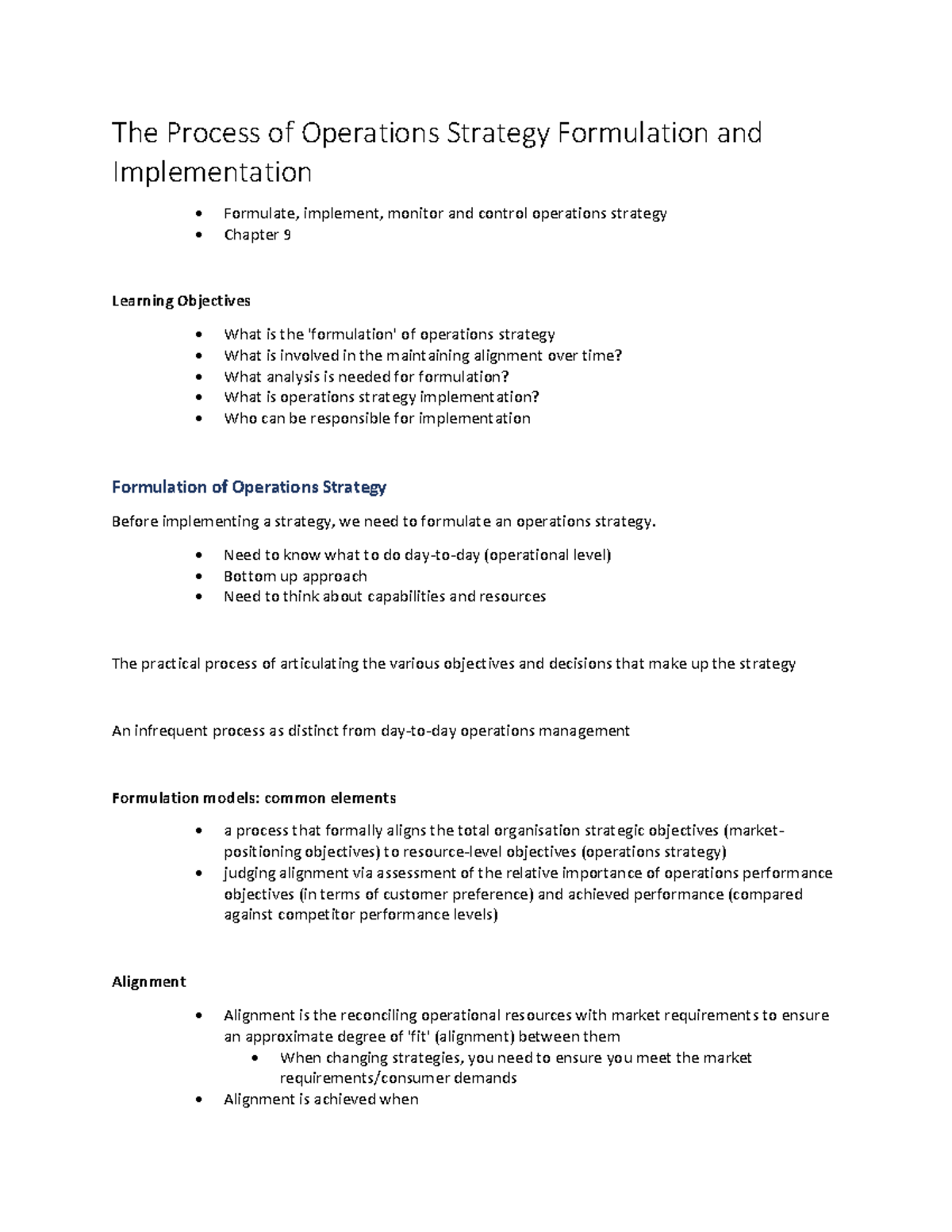 Lecture 10 - Strategy Formulation and Implementation - The Process of ...