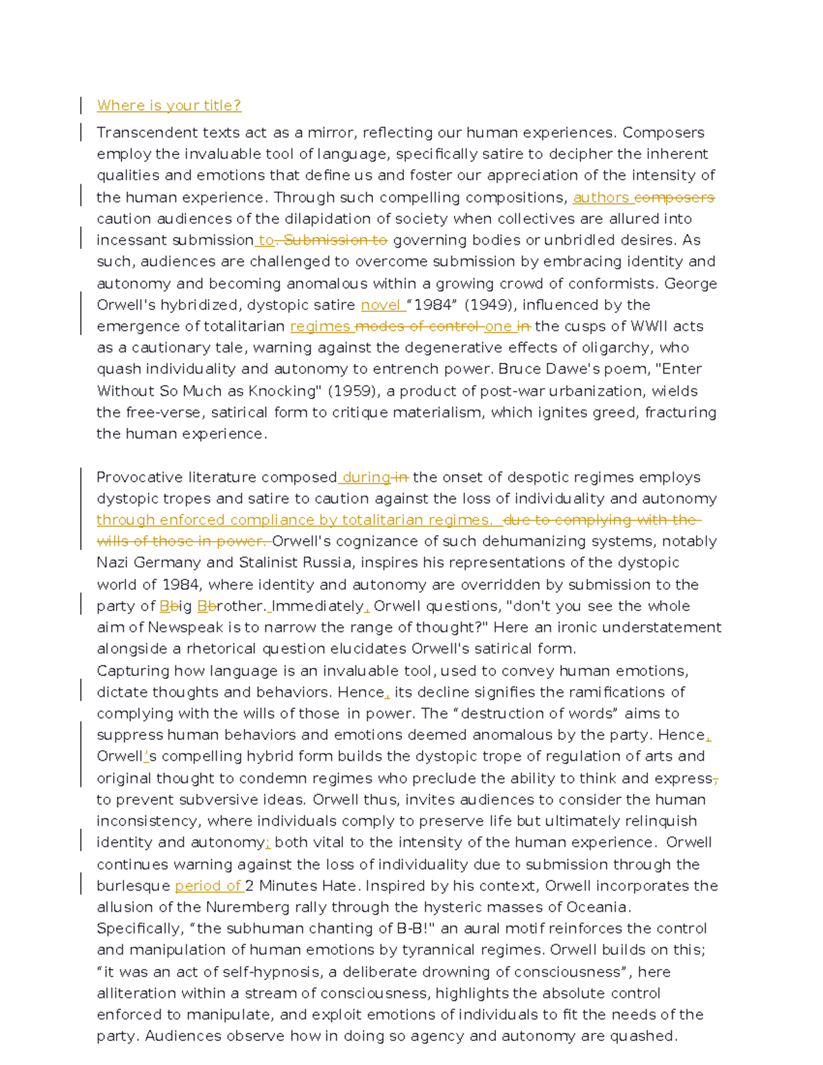 D4 Commom Module 1 Completed draft - Where is your title? Transcendent ...