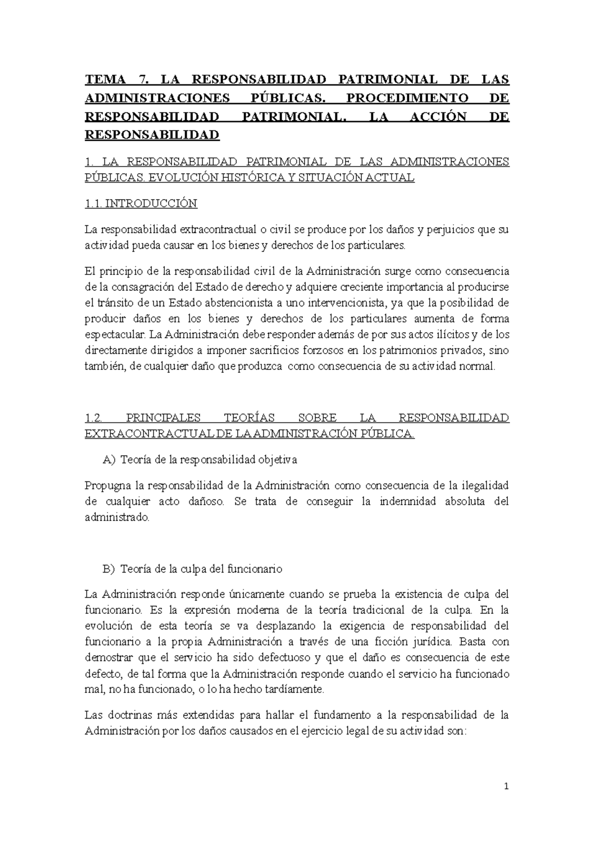 Tema 7. La responsabilidad patrimonial de las Administraciones públicas
