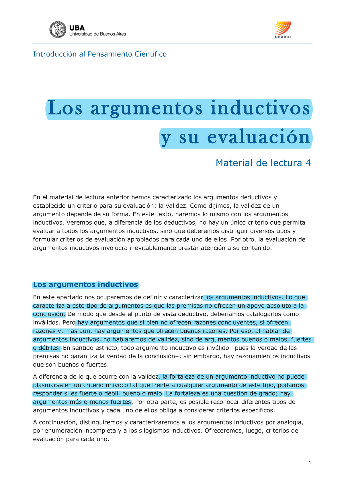 Ipc Argumentos Inductivos 4 Introducción Al Pensamiento Científico Los Argumentos Inductivos Y 0734