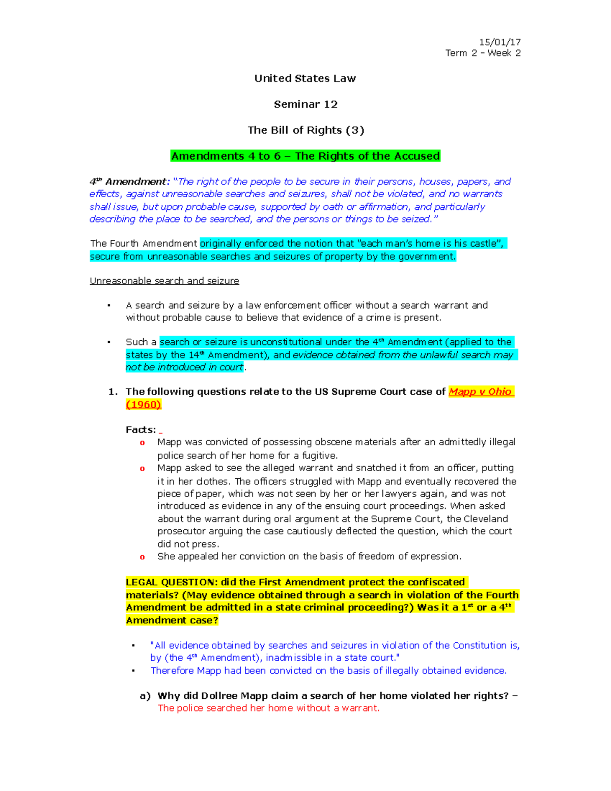 amendment 4 court cases