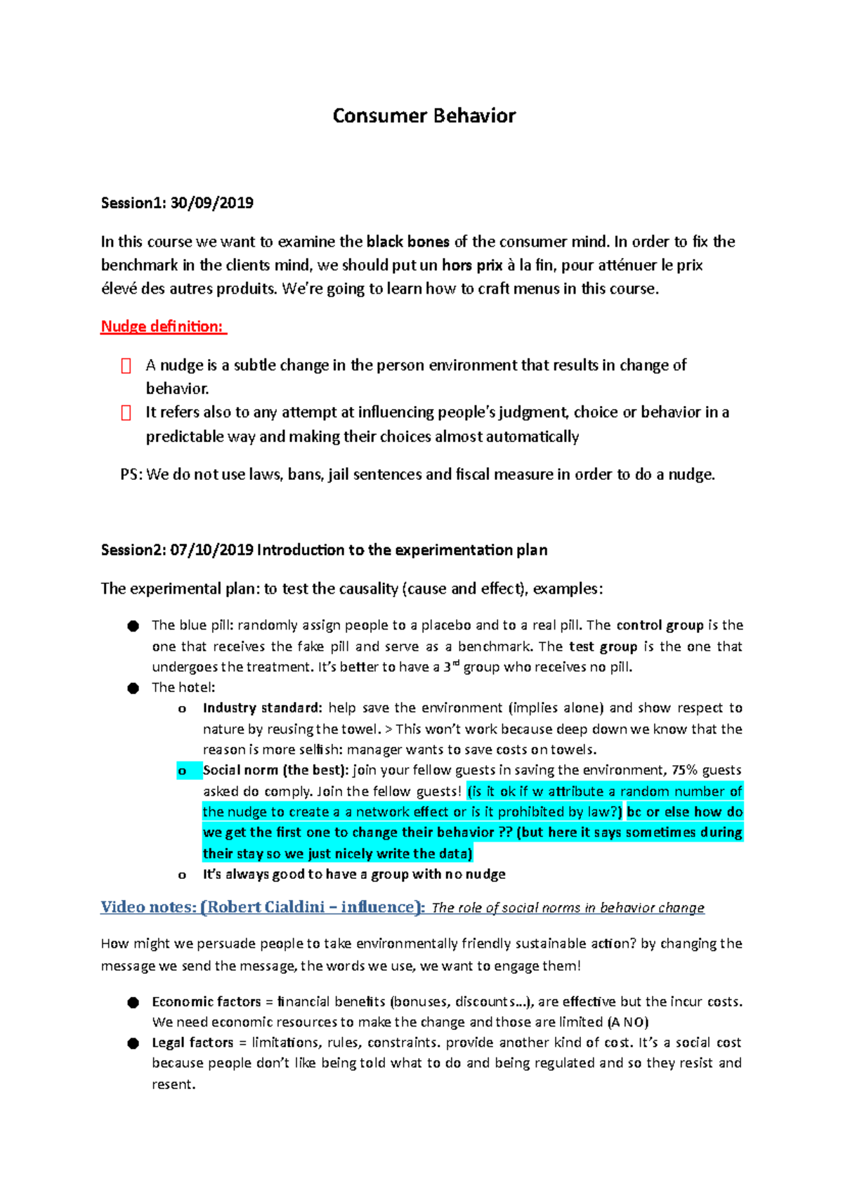 Synthèse examenConsumer Behavior2020 Consumer Behavior Session1 30