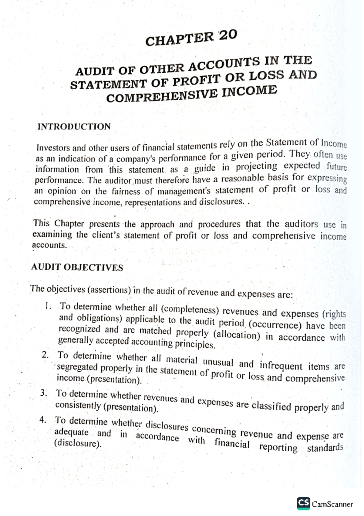 Audit of IS and OCI - Income statement and OCI - Accounting - Studocu
