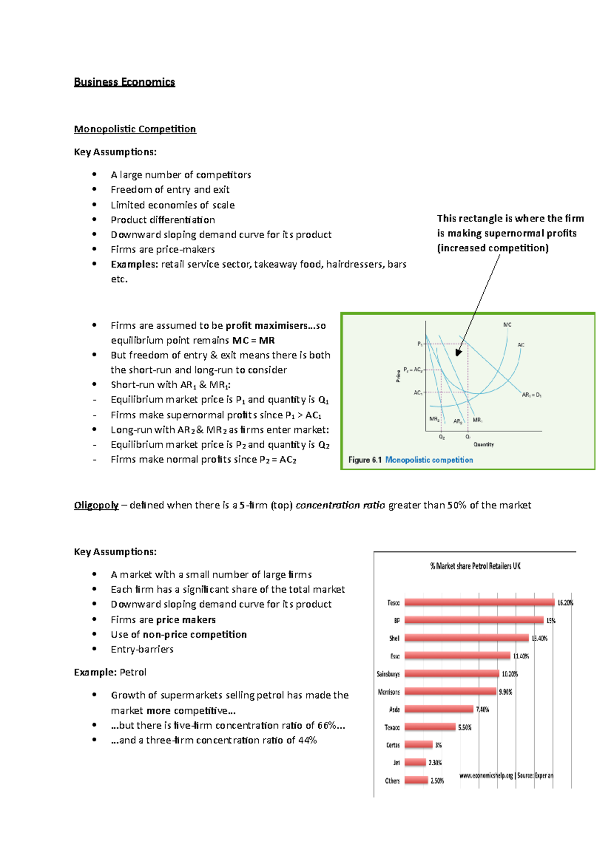 Business Economics Notes 7 - This rectangle is where the firm is making ...
