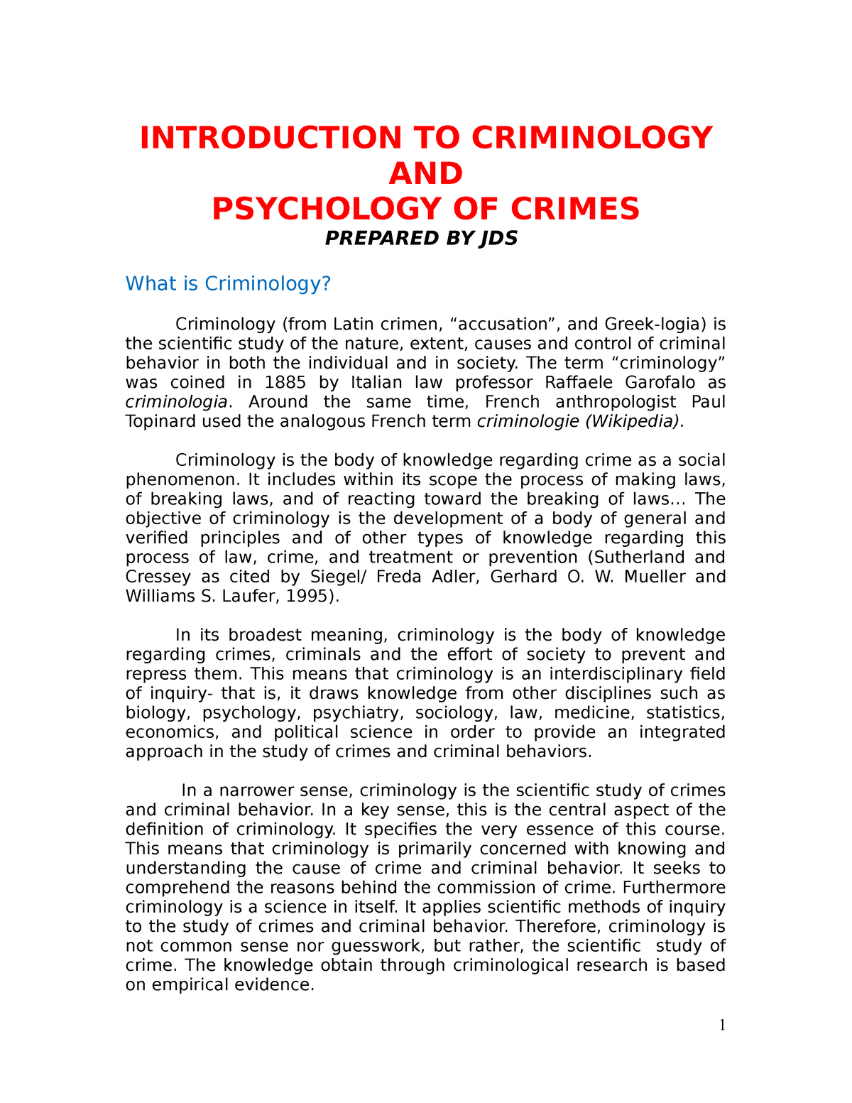 classical theory criminology essay