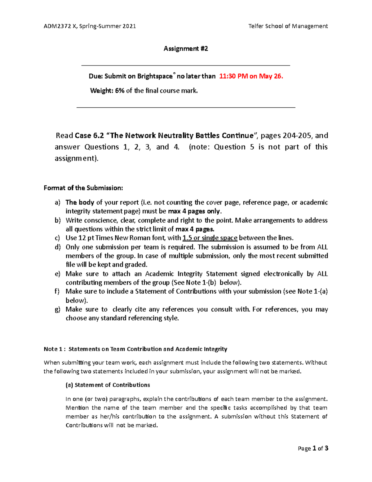 Assignment-2 ADM 2372 Summer 2021 - ADM2372 X, Spring-Summer 2021 ...