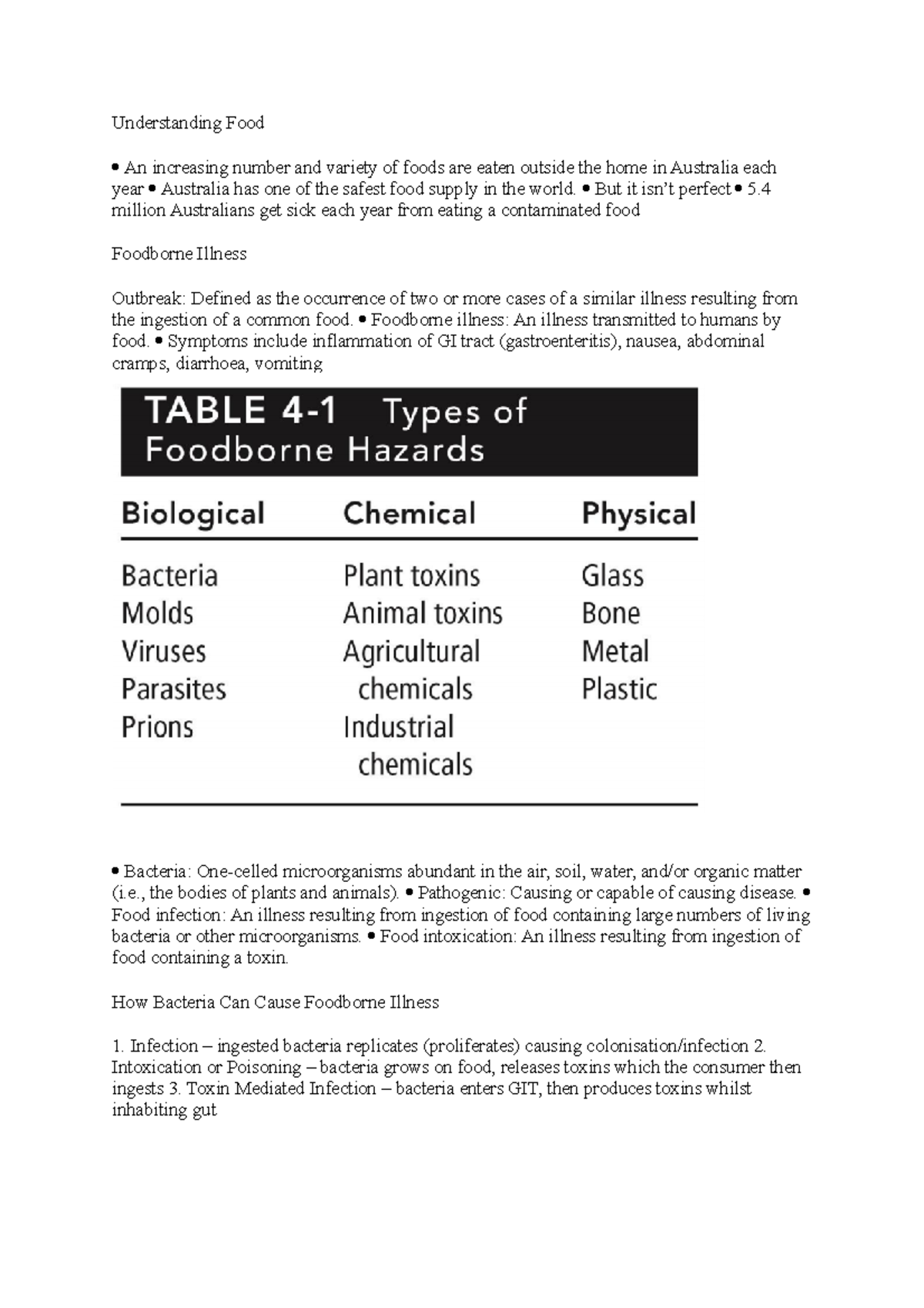 Food Science 1 Notes - Understanding Food An increasing number and ...