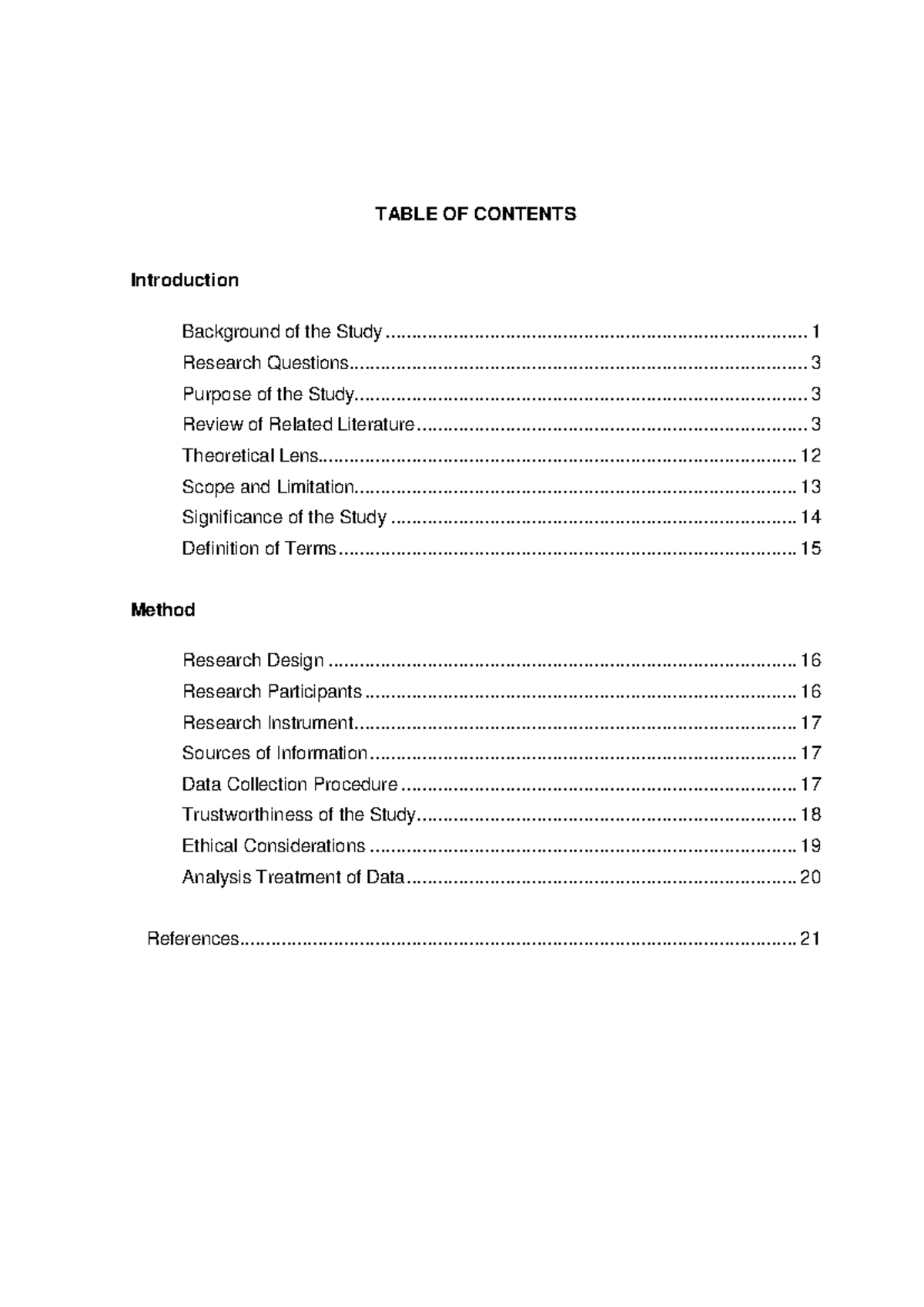 Study About Prostitution - Table Of Contents Background Of The Study 