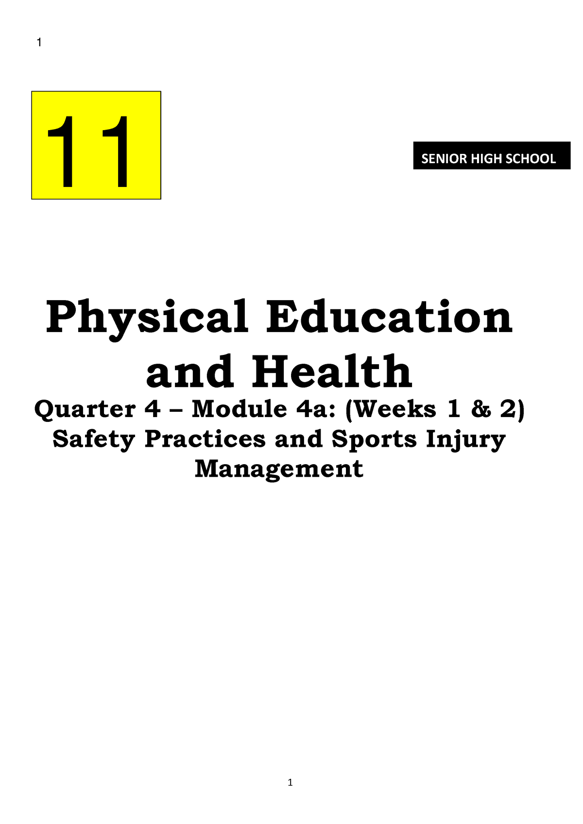 PE 11 Q4 WEEK 1-21edited - 11 SENIOR HIGH SCHOOL Physical Education And ...