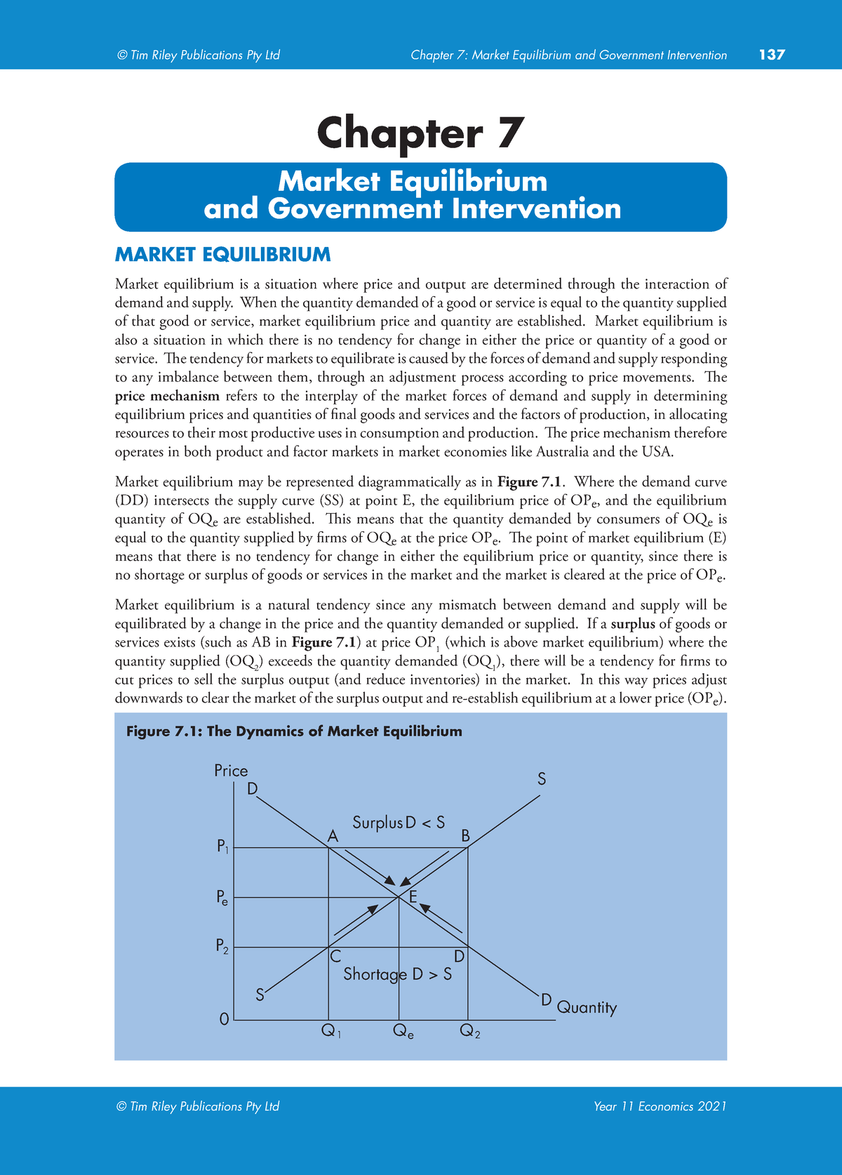 2021 Y11 Chapter 7 CD - Textbook - Chapter 7 Market Equilibrium And ...