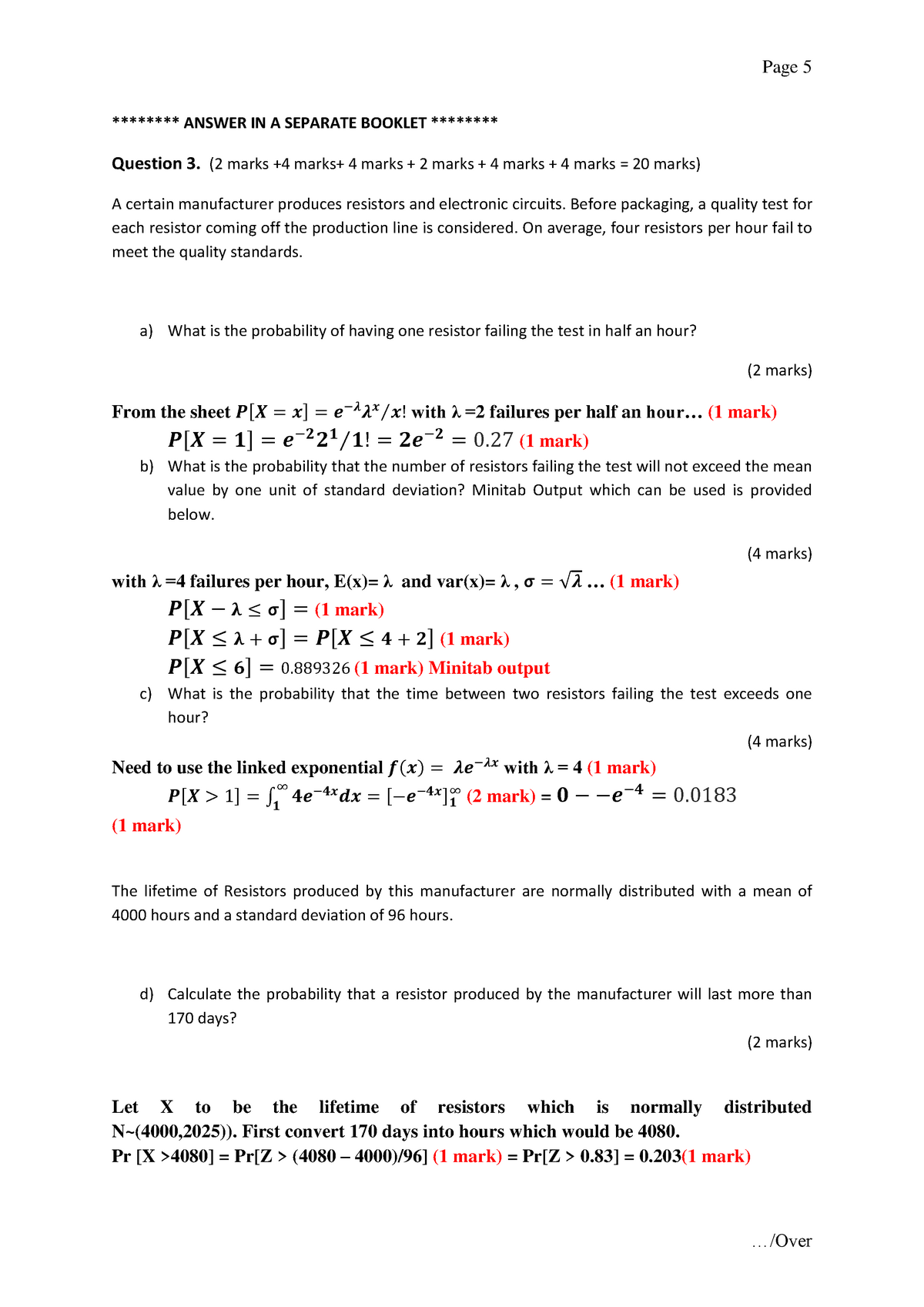 Exam 5 November Spring 2017, Questions And Answers - Page 5 ...