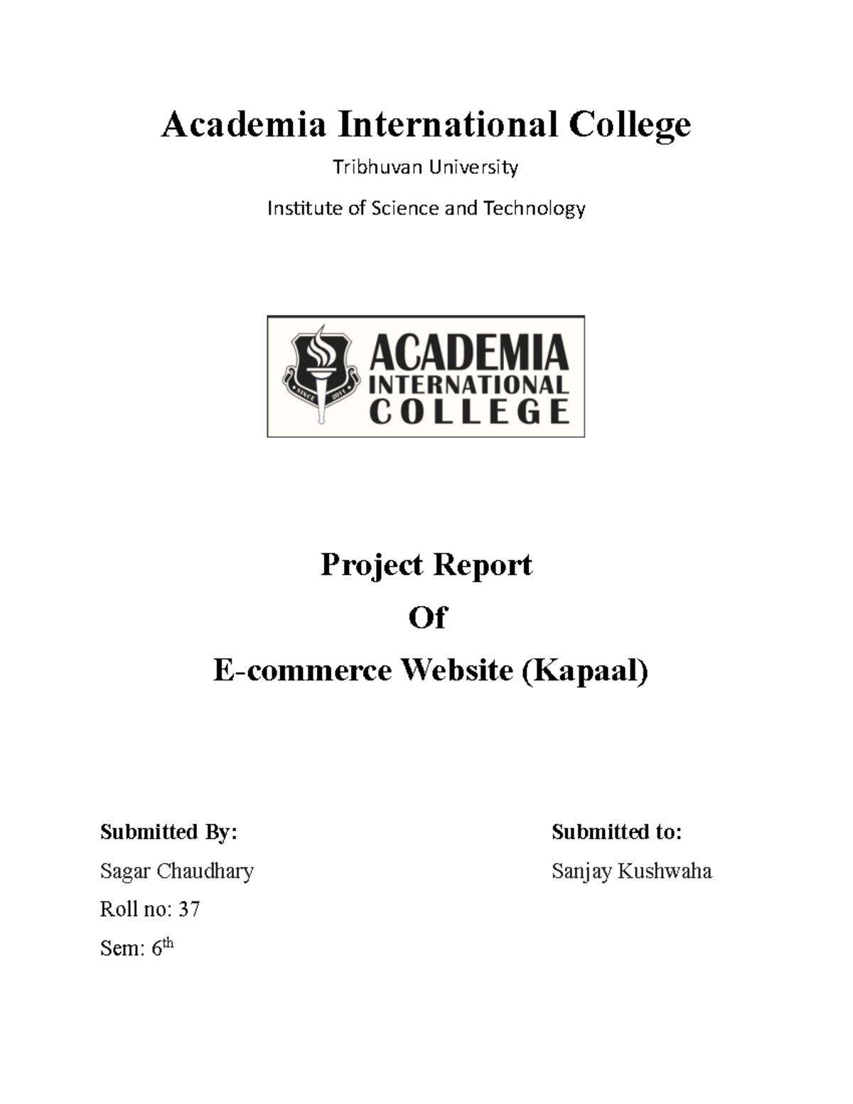 EC final project report 6th sem - Academia International College ...