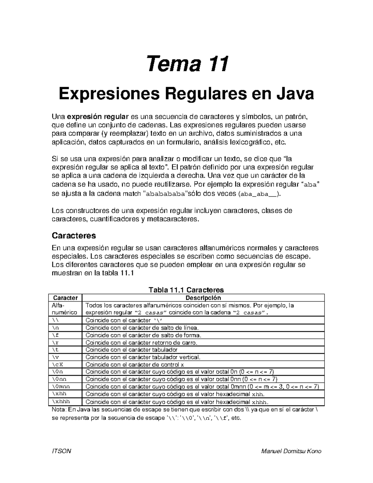 Tema 11 - Expresiones Regulares en Java - Tema 11 Expresiones Regulares ...