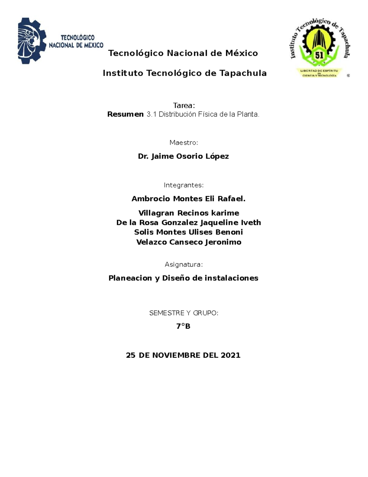 3.1 distribucion fisica de la planta - Tecnológico Nacional de México ...