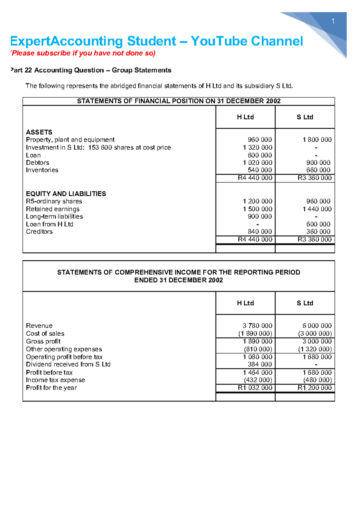 Group statements 7A - Not applicable - 1 ExpertAccounting Student 3 ...