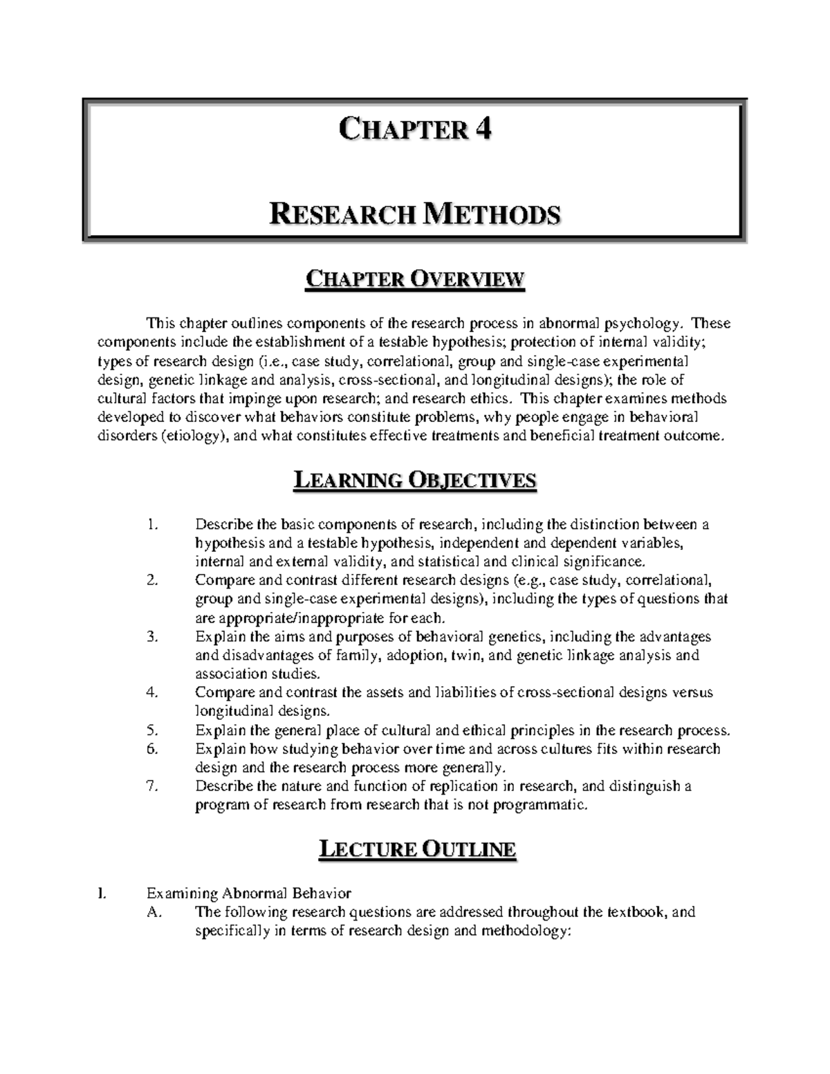 Chapter 4 Research Methods CHAPTER 4 RESEARCH METHODS CHAPTER 