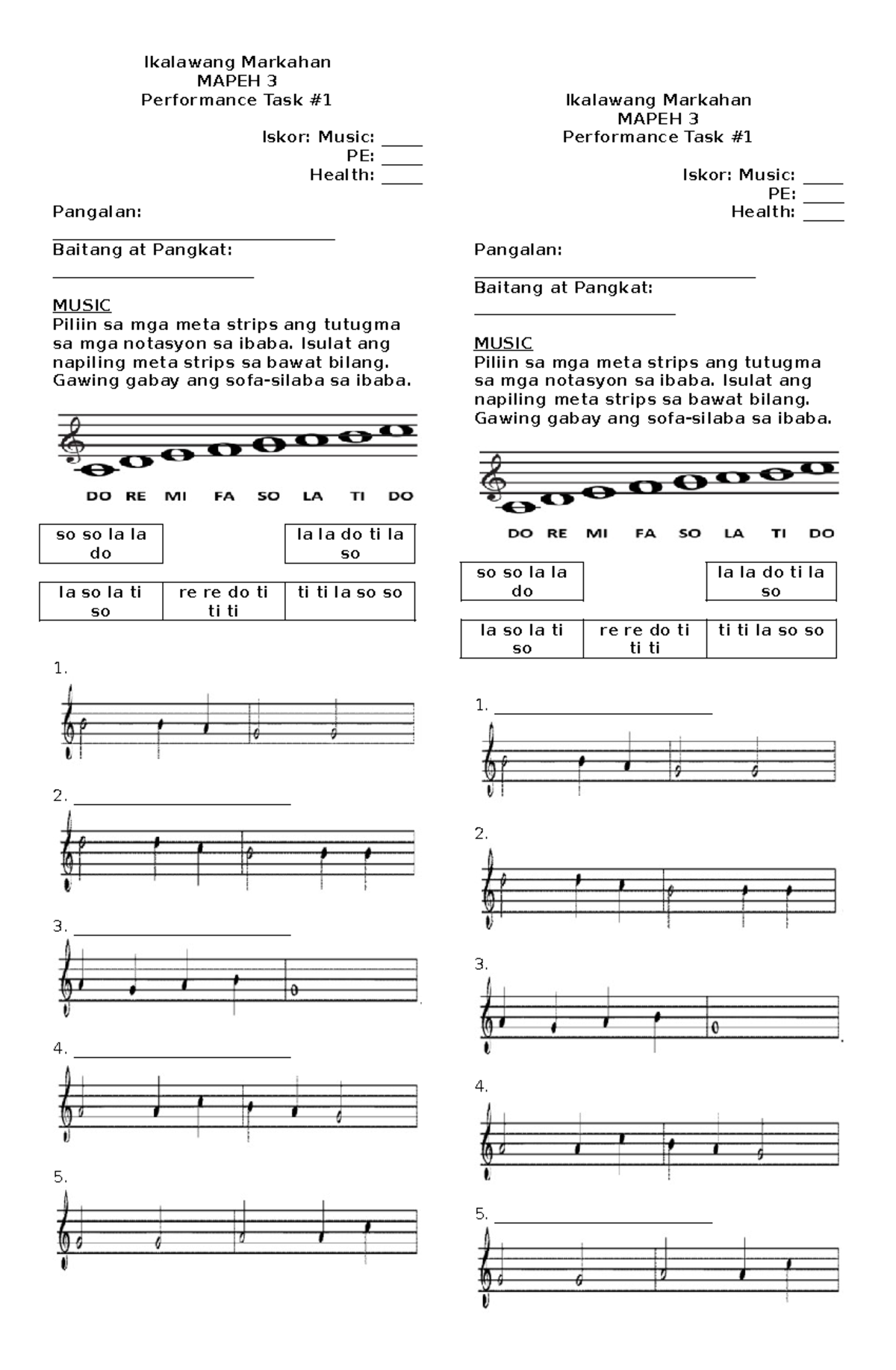 MAPEH Q2 Performance Task #1 - Ikalawang Markahan MAPEH 3 Performance ...