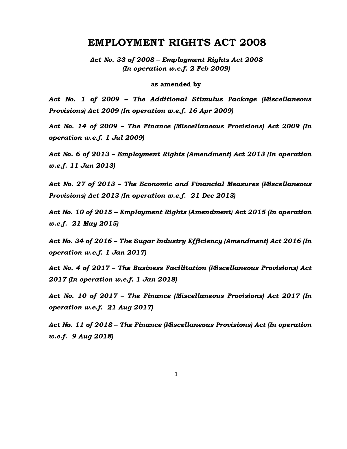 Employment's rights act 2008 A7Notary Paper VIIIResponsabilite