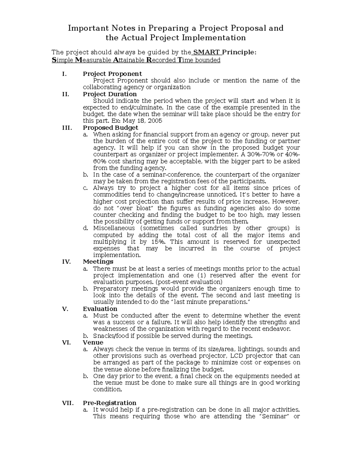 Important Notes in Program Planning - SRA Revised 2023 - Important ...