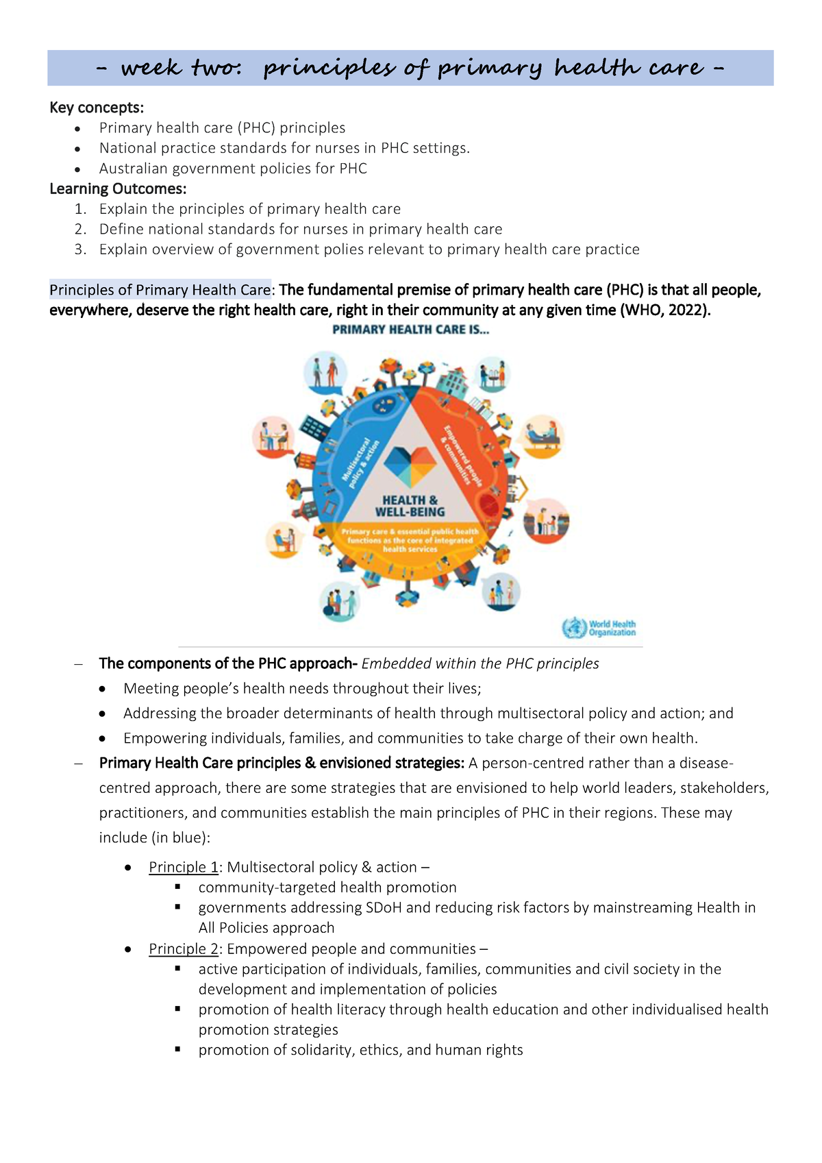 hnn217-week-two-notes-week-two-principles-of-primary-health-care