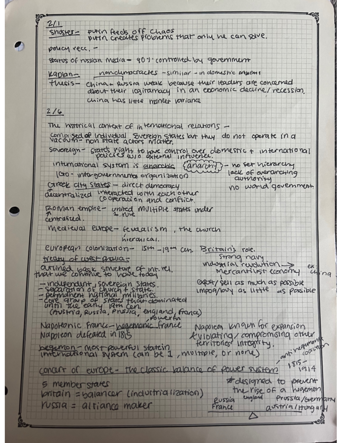 IR notes 1 - POLS 051 - Studocu