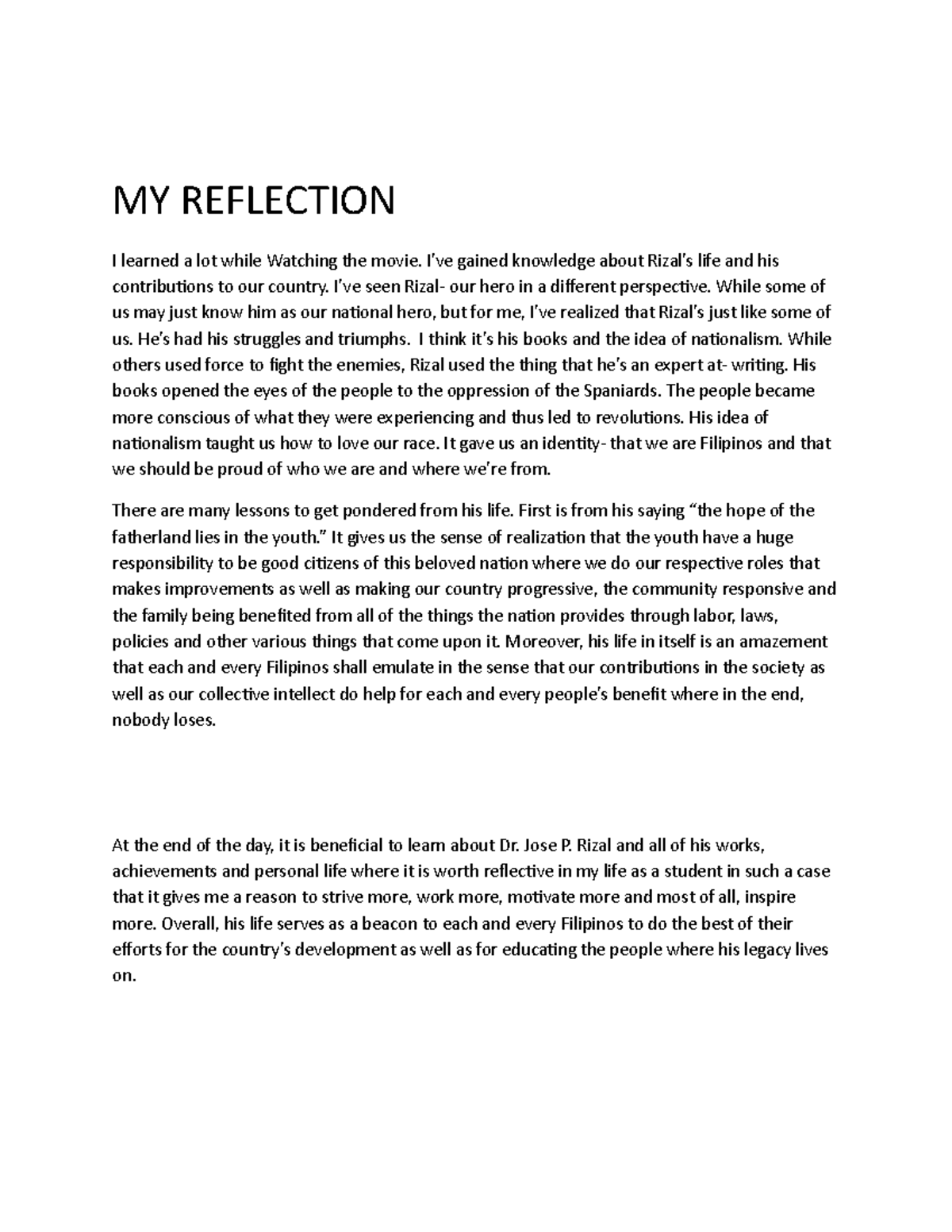 What Is Reflection Paper In Tagalog