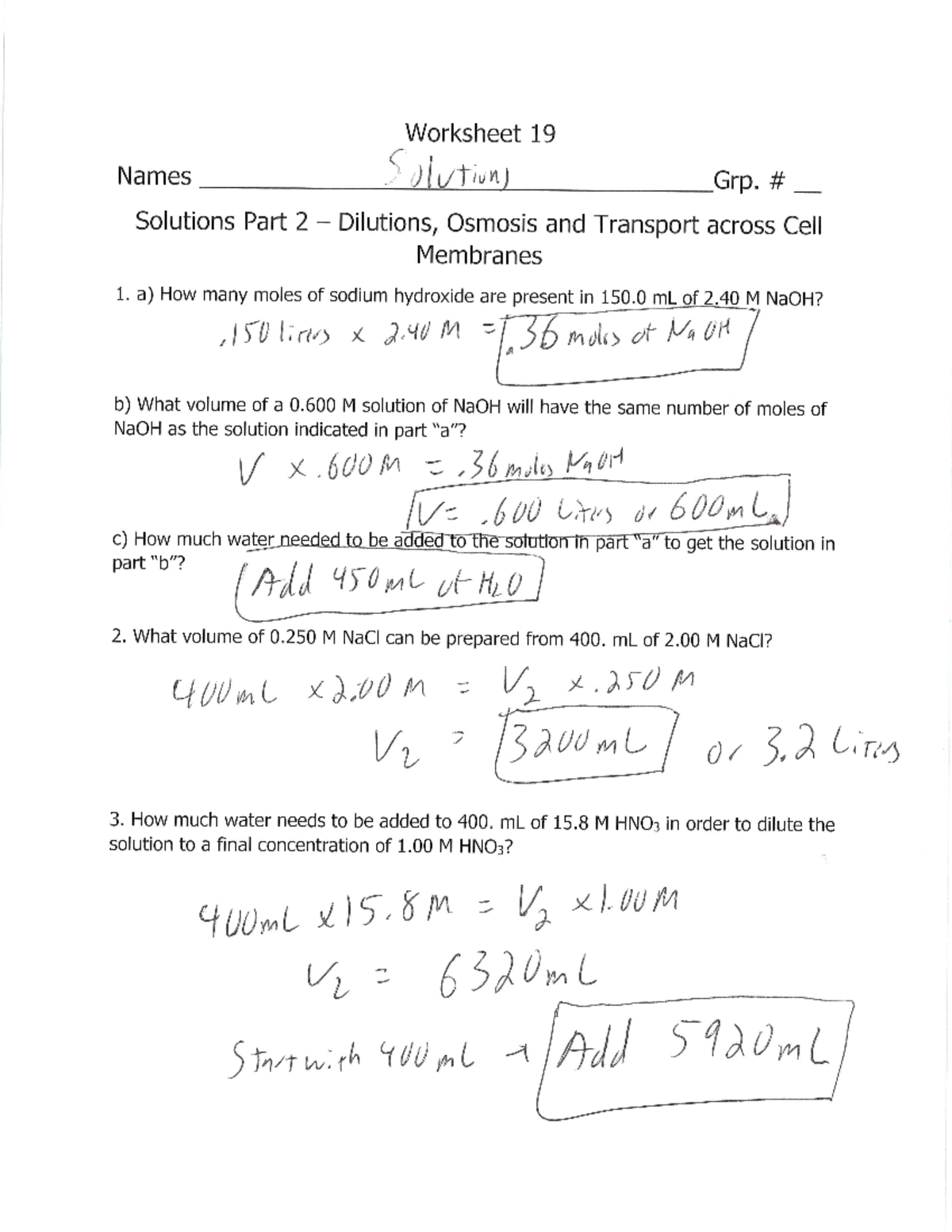 Worksheet 19 Solutions - Chem 108 - Studocu