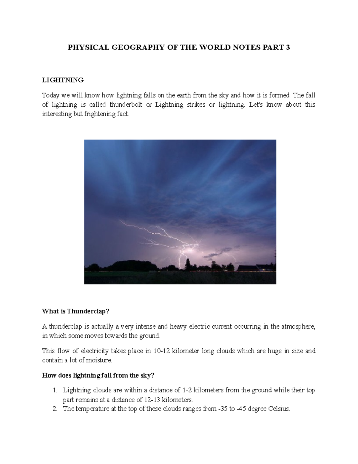 Physical Geography OF THE World Notes PART 3 - PHYSICAL GEOGRAPHY OF ...