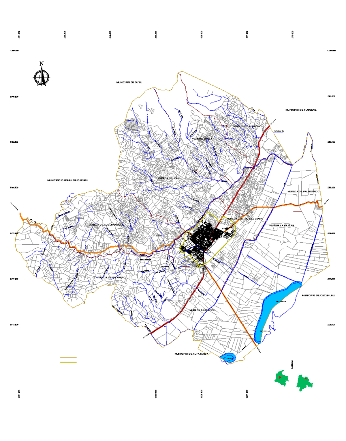 Plano Cuencas Y Microcuencas 2002-ubate - A Sutatausa Rio Ubate Rio ...