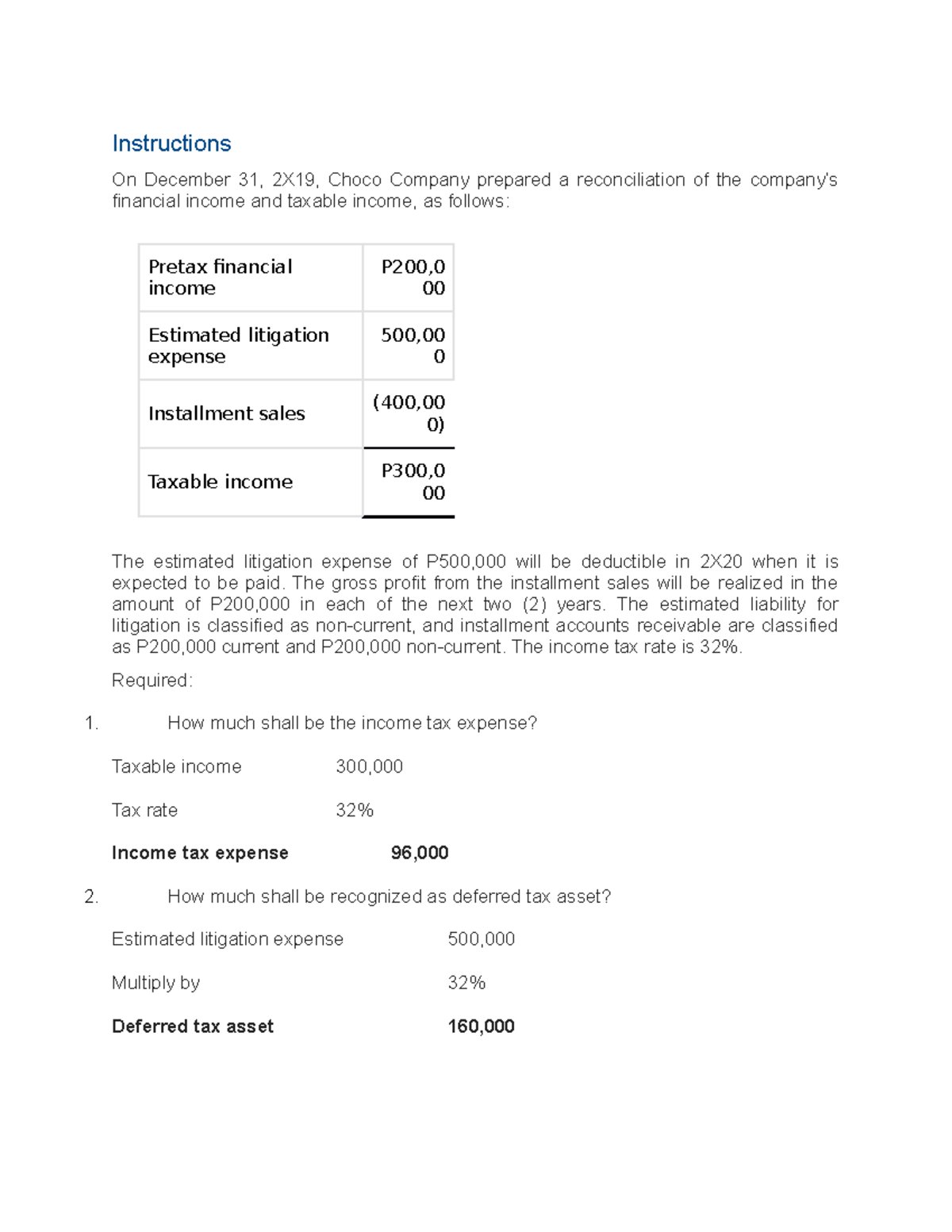 11 Quiz 1 Part Ii Intermediate Accounting 2 Practice Answers