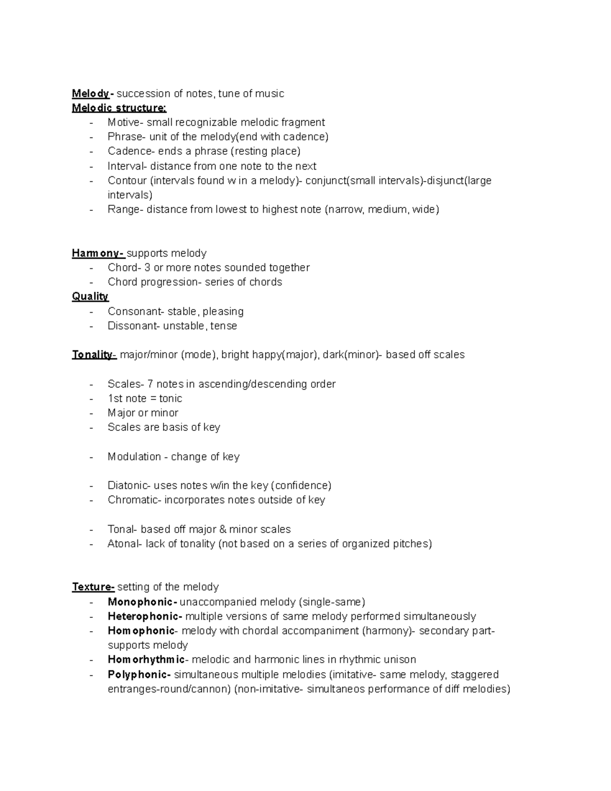 Module 1- Materials of music - Melody- succession of notes, tune of ...