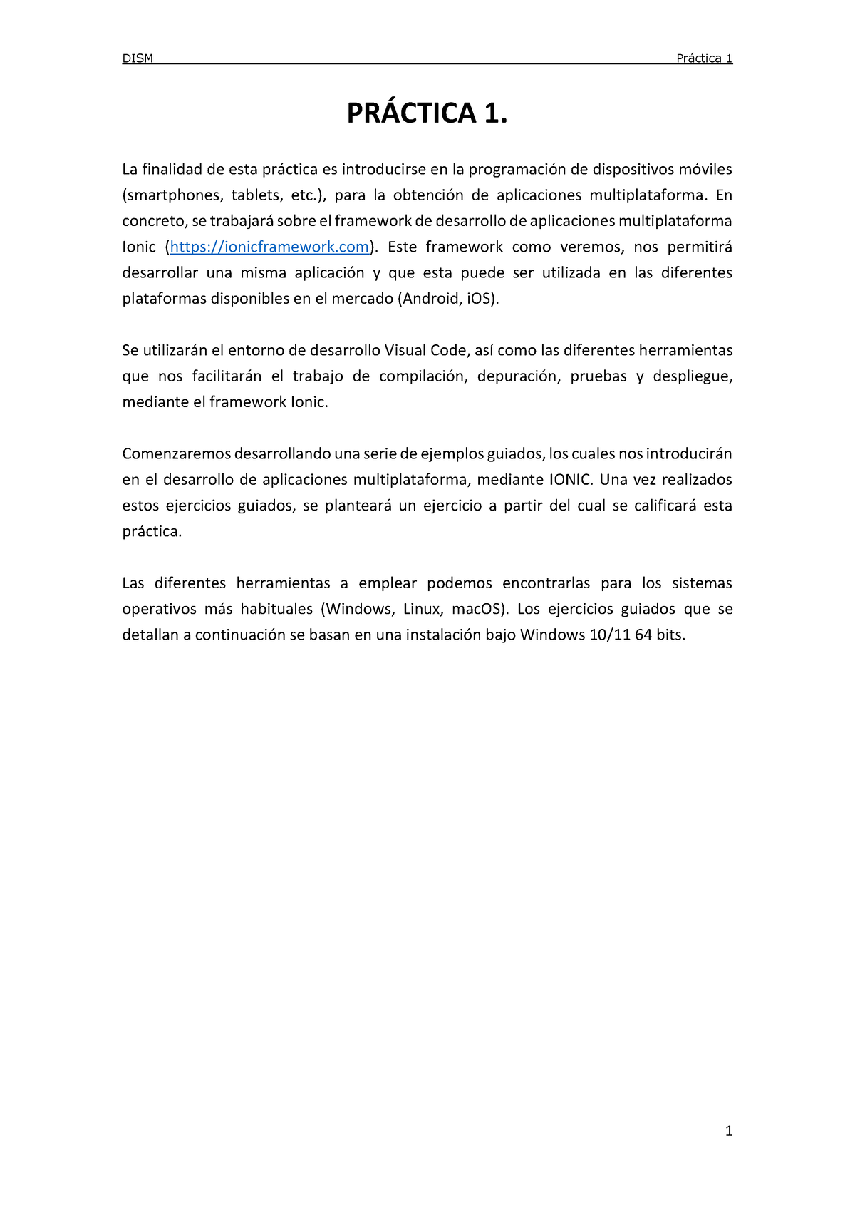 Práctica 1 Ionic-Rest Ejercicios Guiados - PR¡CTICA 1. La Finalidad De ...