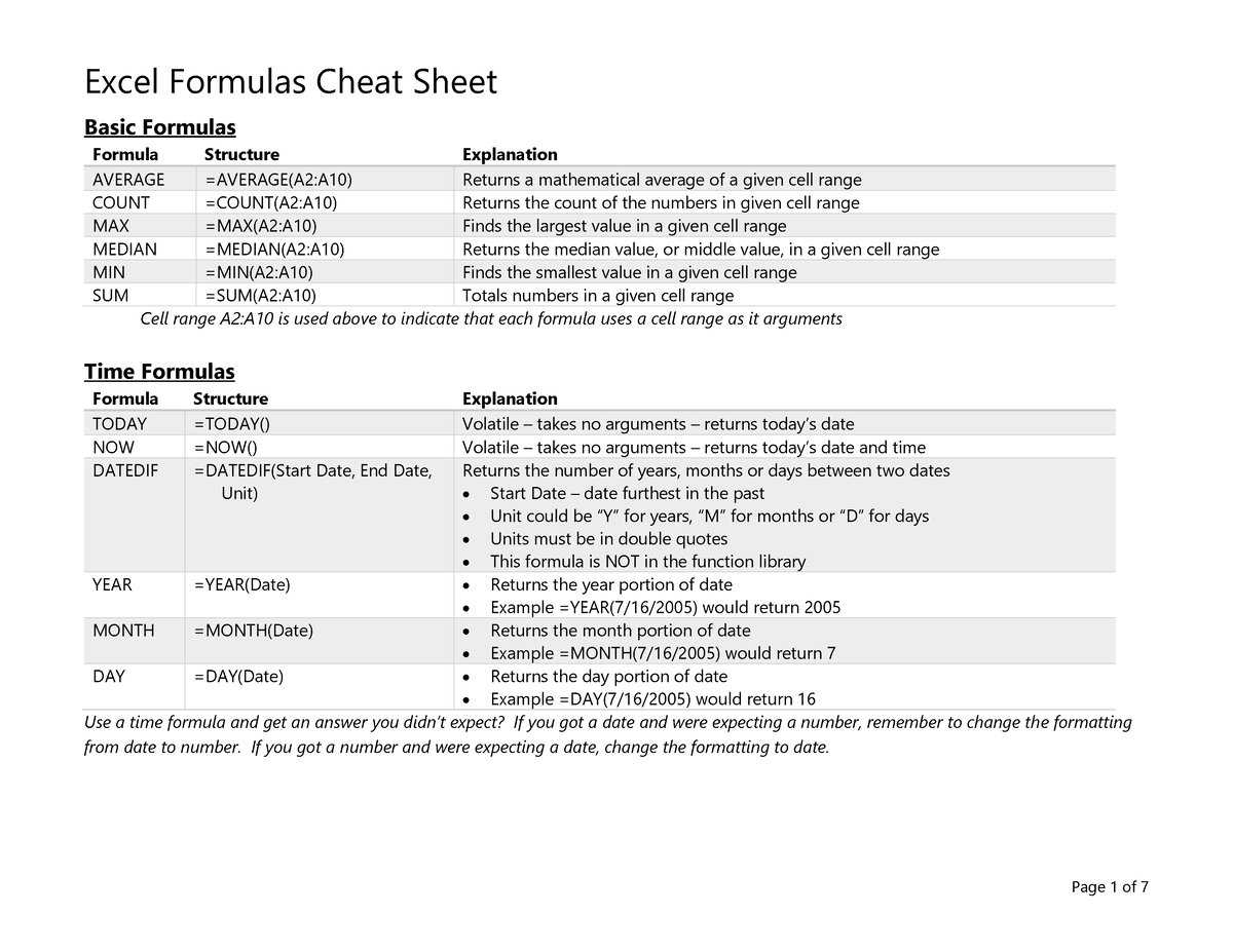 Formulas - hahahahahahahahahahahaha - Basic Formulas Formula Structure ...