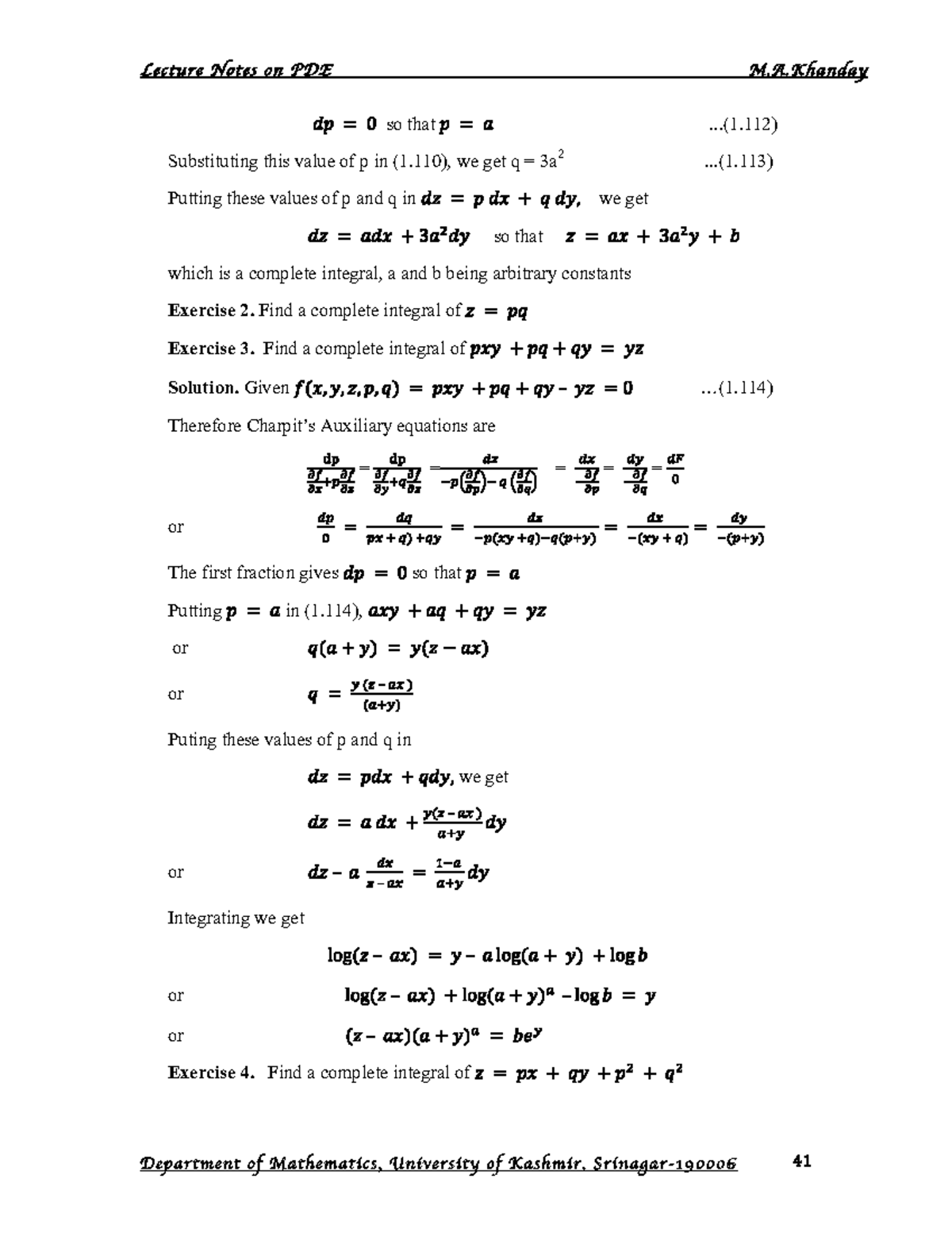 Partial differential equations 5 - - Studocu