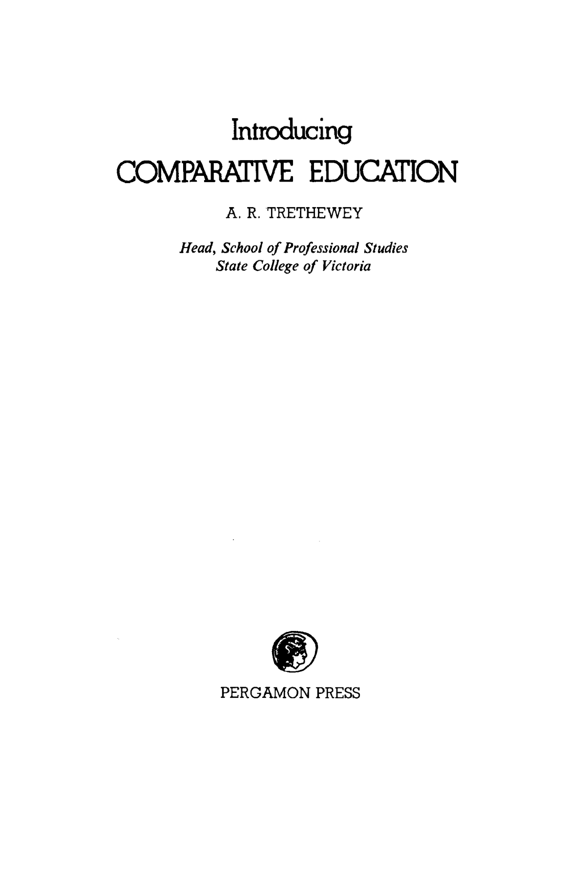 Preview Of Introducing Comparative Education - Inüoducing COMPARATIVE ...