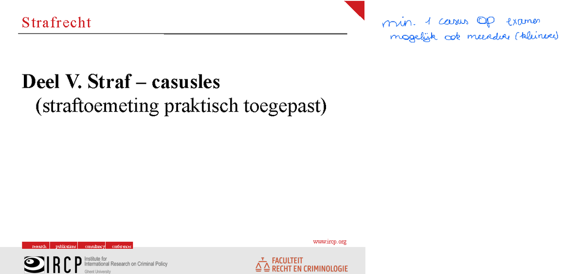 Strafrecht 2024 Deel V. Straf (Casus) - ircp Deel V. Straf – casusles ...