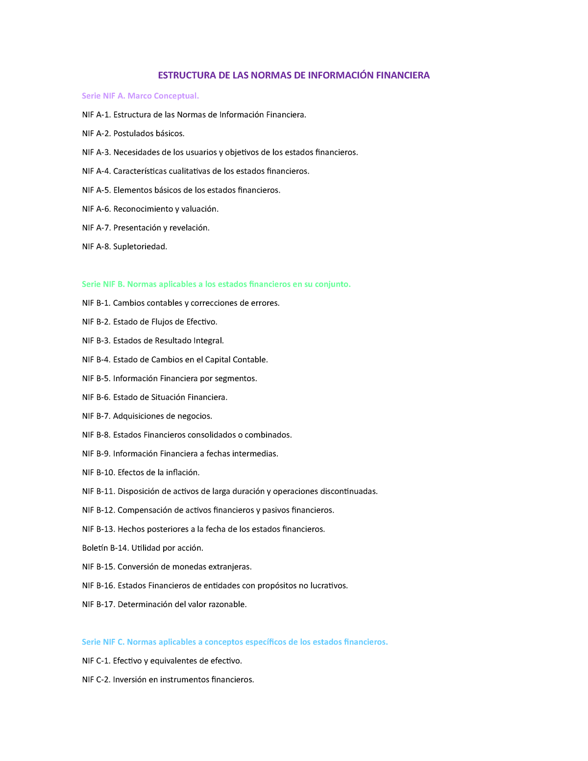 Estructura DE LAS Normas DE Información Financiera - ESTRUCTURA DE LAS ...