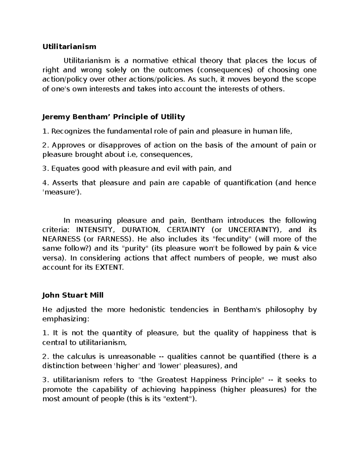 Ethics-reporting-Utilitarianism - Utilitarianism Utilitarianism is a ...
