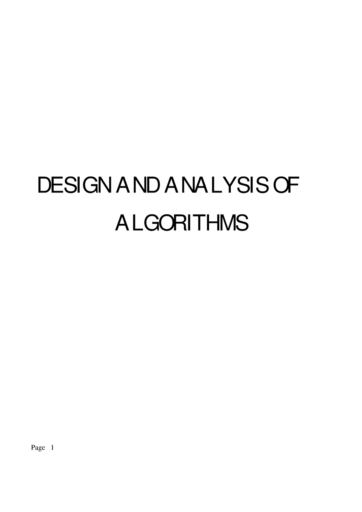 Design And Analysis Of Algorithm (QB) - Page 1 DESIGN AND ANALYSIS OF ...