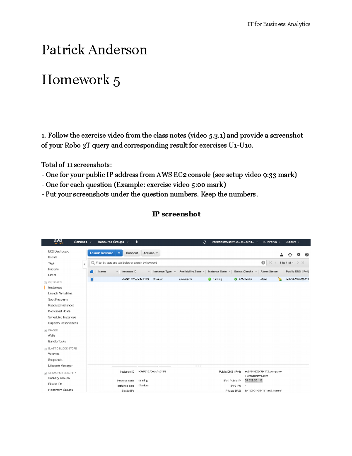 Homework 5 - MIS 525 - Patrick Anderson Homework 5 Follow the exercise ...