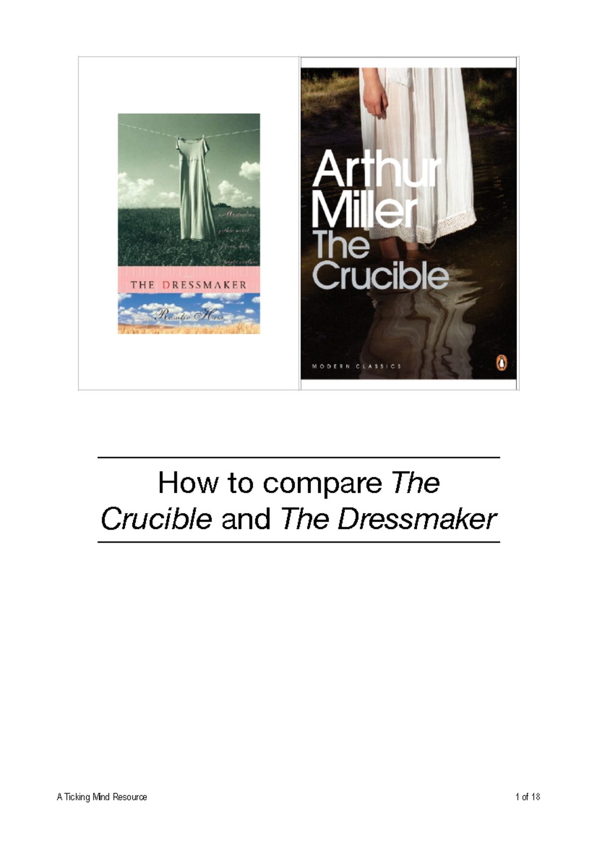 the crucible and the dressmaker comparative essay