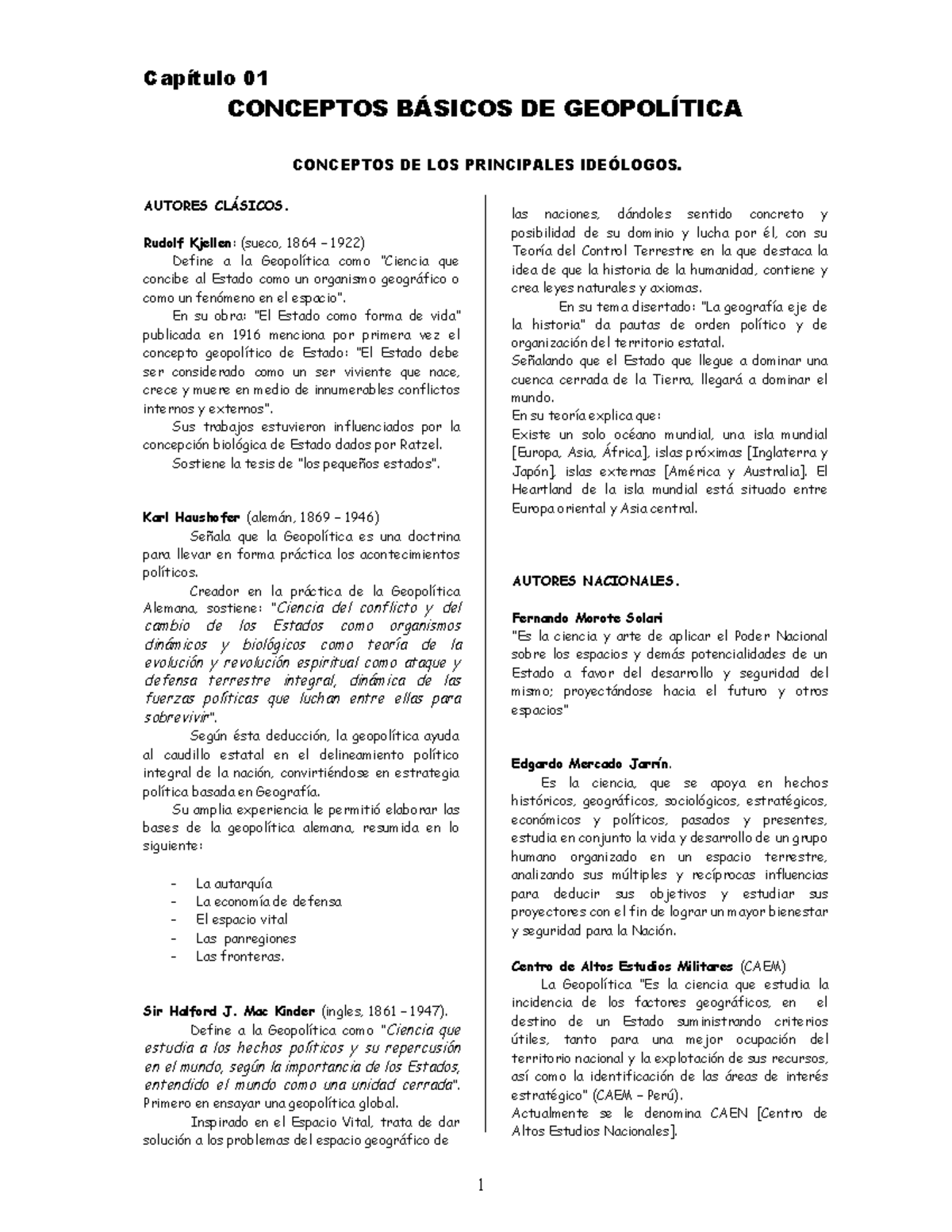 Capítulo 01 Conceptos Básicos De Geopolítica – PNSWG