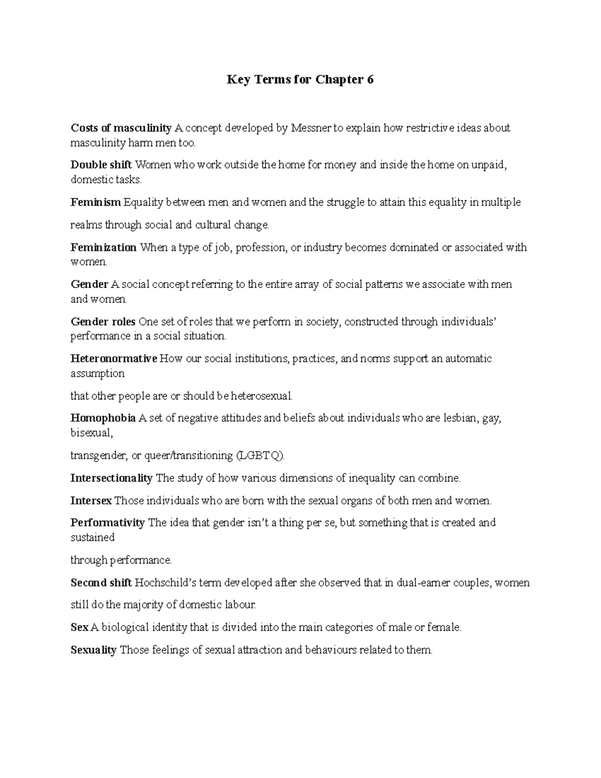 Key Terms for Chapter 6 SOCI 1002 Winter 2023 - Key Terms for Chapter 6 ...