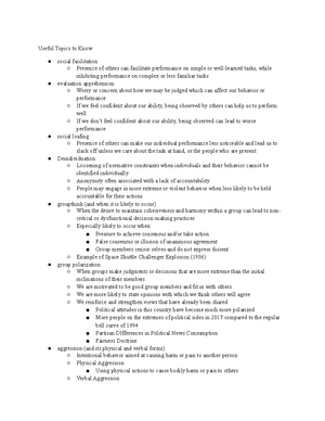 Social Psych Exam 1 - Exam 1 Study Guide - Psych 360 Social Psychology ...