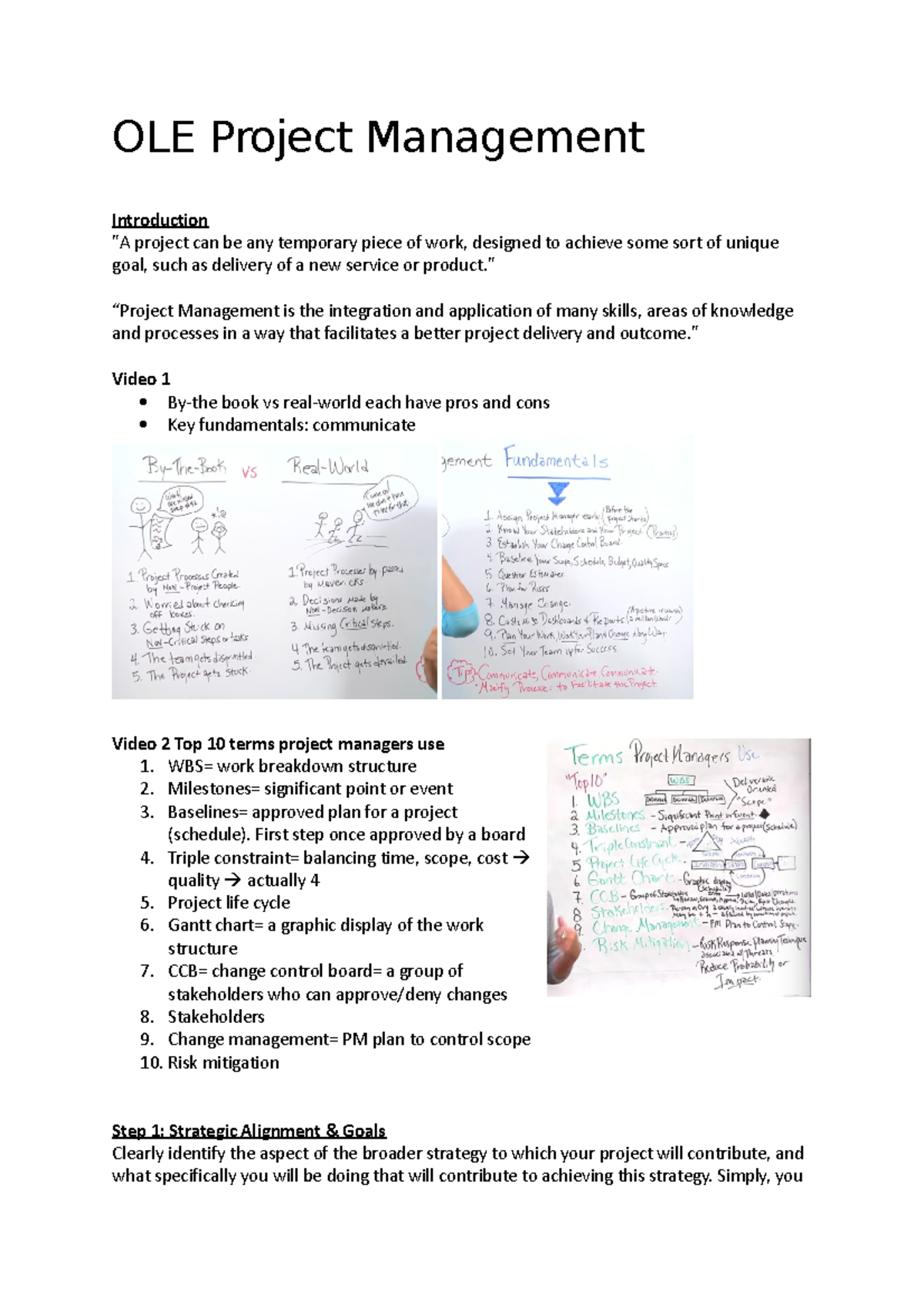 OLE Project Management My Notes - OLE Project Management Introduction ...