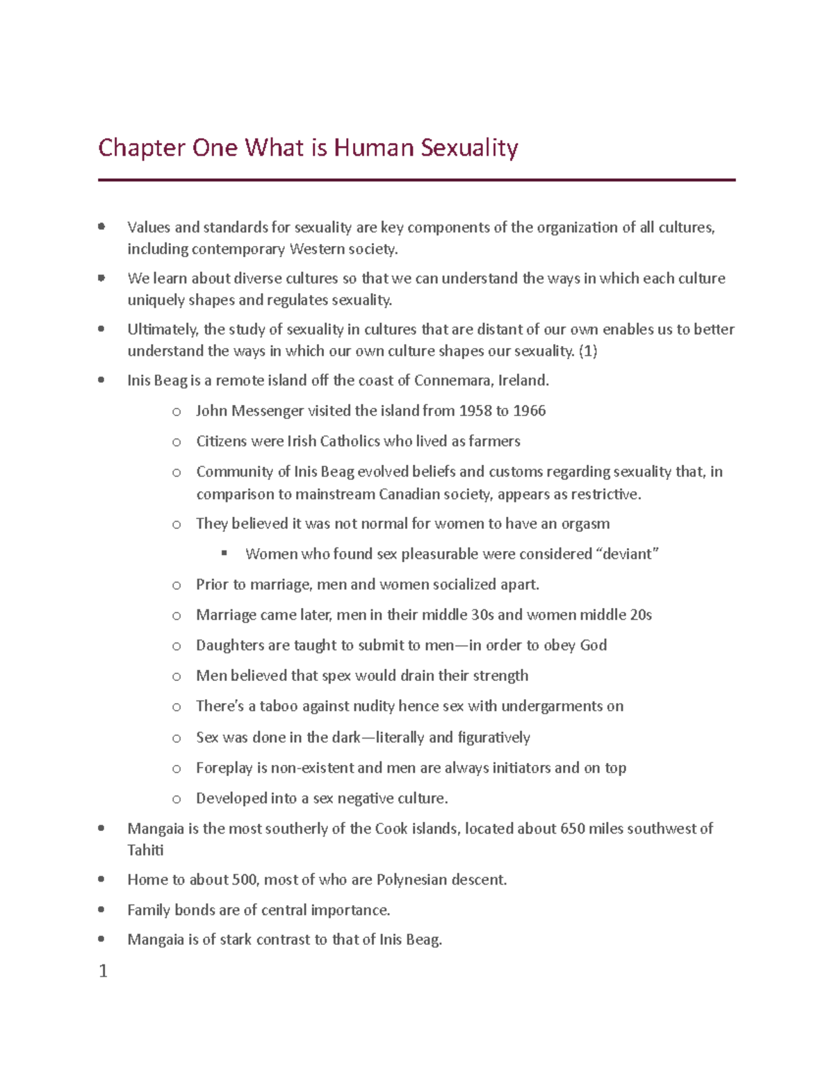 Chapter One What Is Human Sexuality - We Learn About Diverse Cultures ...