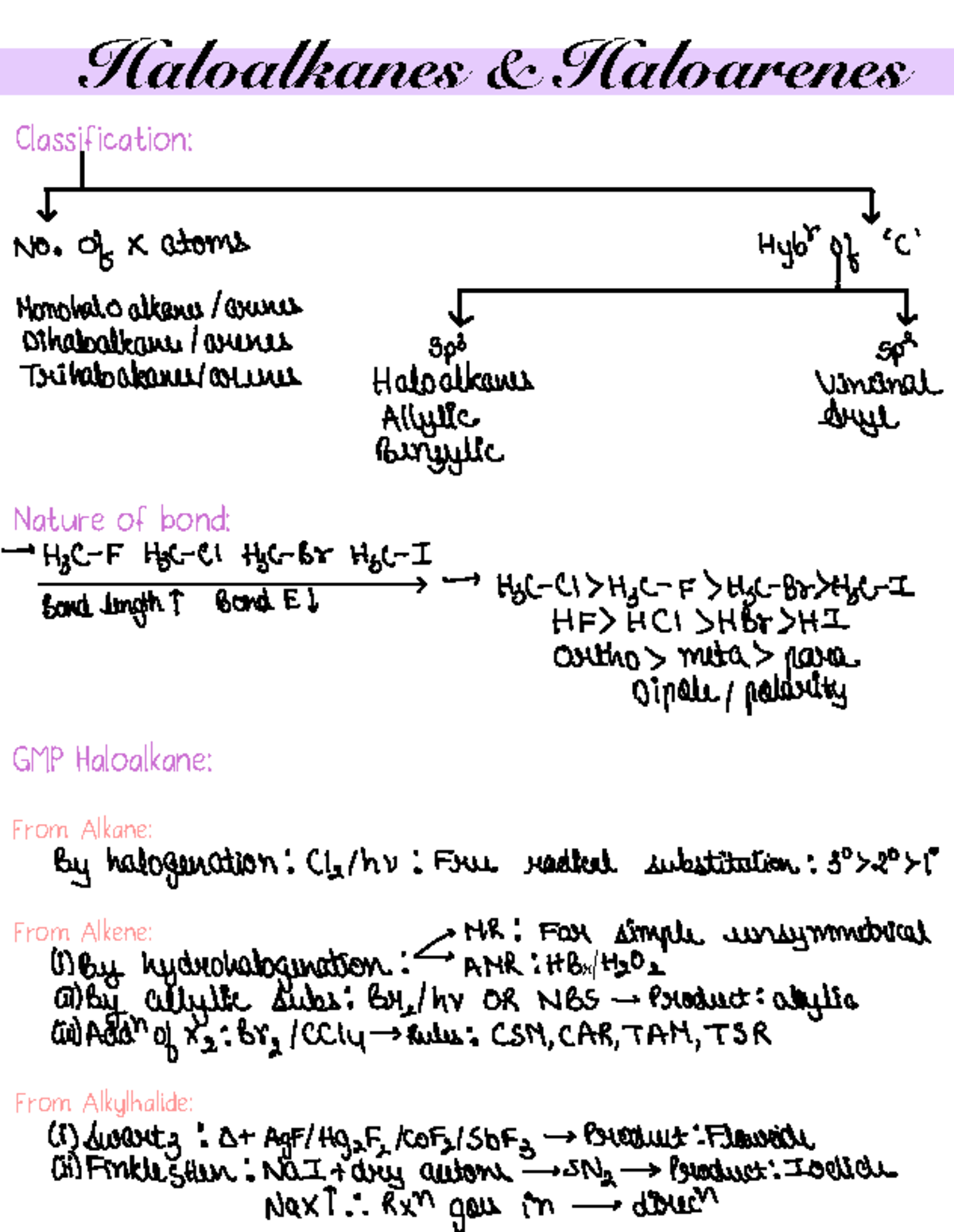Haloalkanes & Haloarenes {One Page} - ####### Haloalkanes & Haloarenes ...