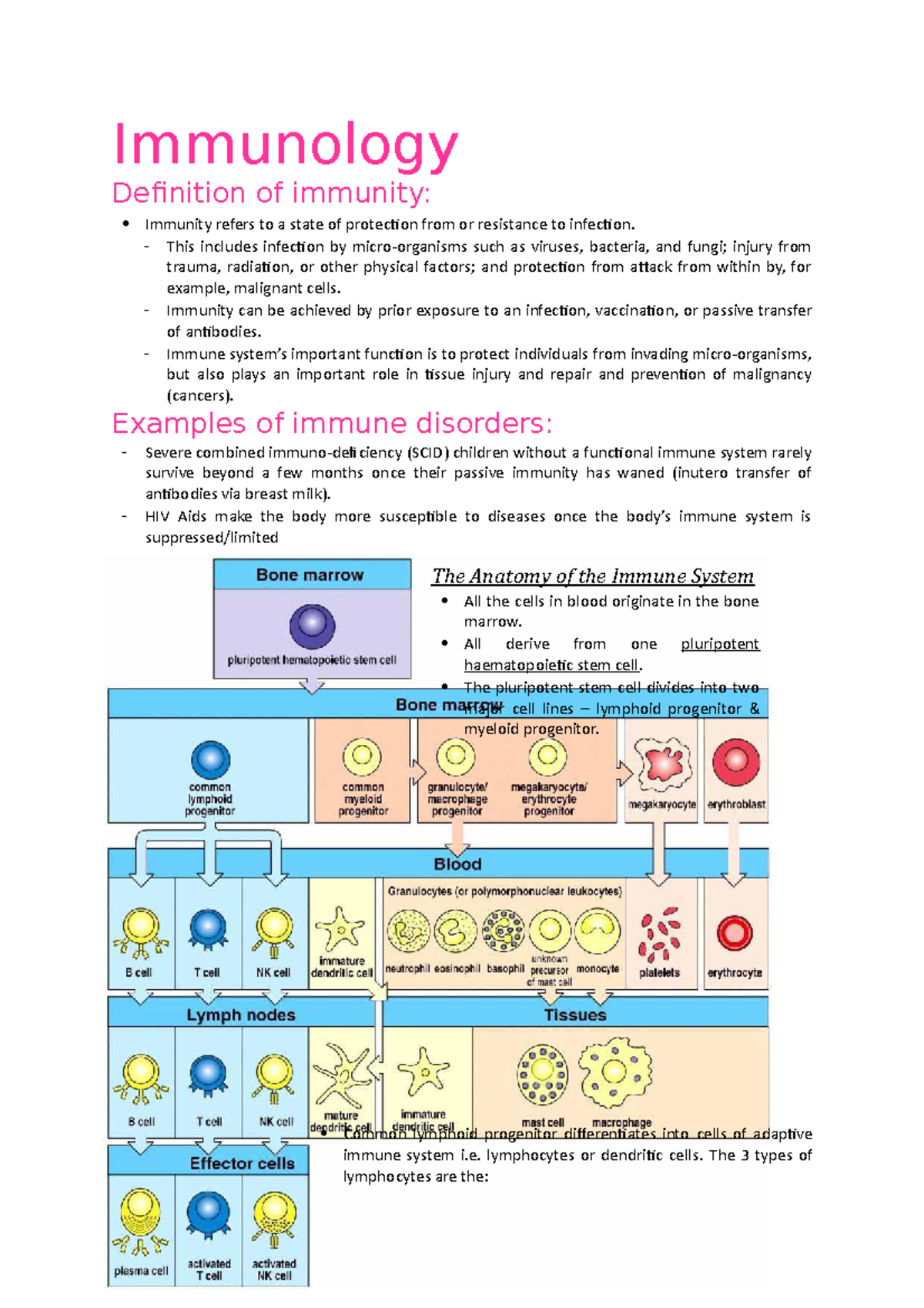 Basic Immunology Immunology Definition of immunity Immunity refers